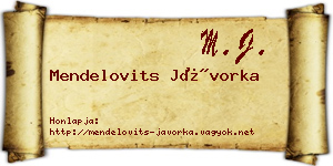Mendelovits Jávorka névjegykártya